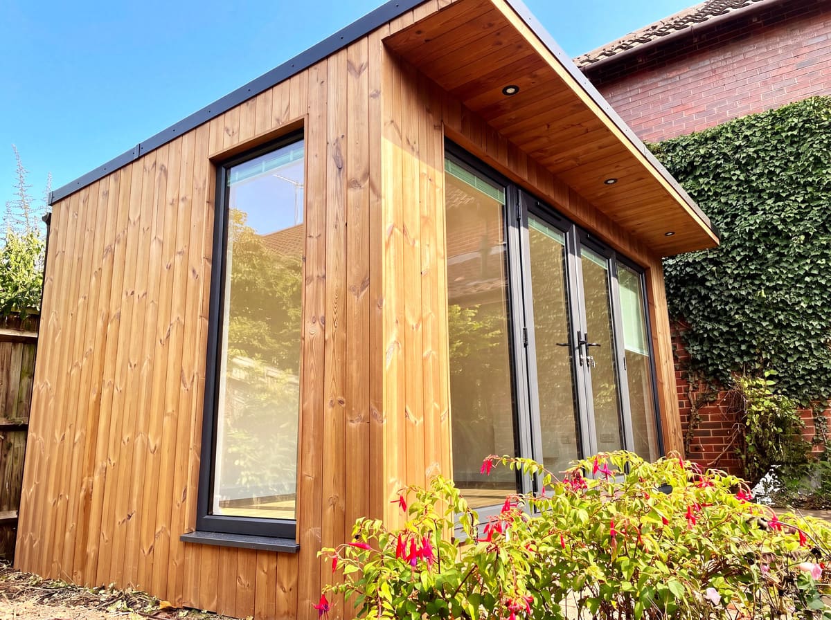 Panama yoga studio with French doors and side-lights, Steyning