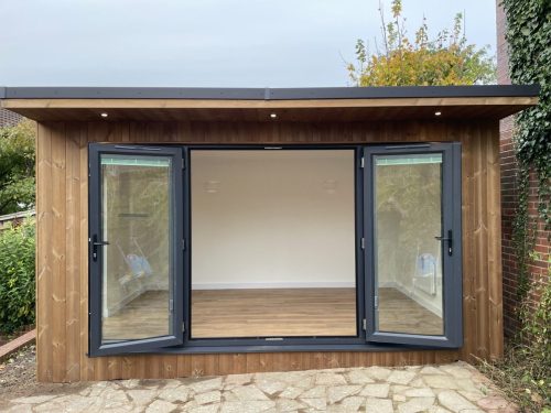 Panama yoga studio with French doors  sidelights, full casement window, Steyning