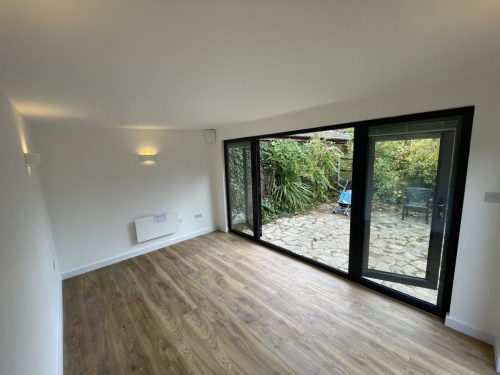 Panama yoga studio with French doors  sidelights, full casement window, Steyning